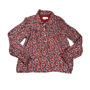 Anthropologie Size 6 Floral Long Sleeve Button Up Blouse Cottagecore Top Boho